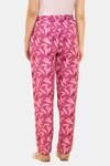 Amante Full Length Pyjama Bottom - Red Violet Floral Print — thumbnail 2